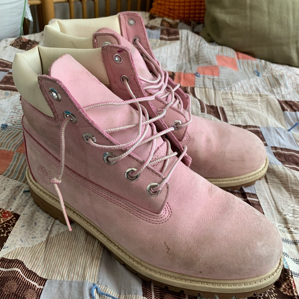 Light Pink Suede Timbs